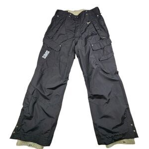 SIMS Cargo Snowboard Pants Black Mens M D-Ring Insulated Utility Pockets Vintage